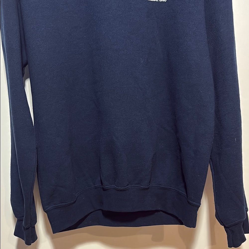 Gildan Blue Crewneck Sweater Classic Cotton Blend - Picture 4 of 9